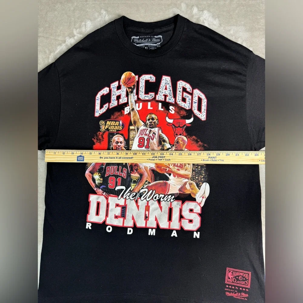 Dennis Rodman‎ The Worm Shirt Mens XL Black Chicago Bulls NBA Finals 96 NBA